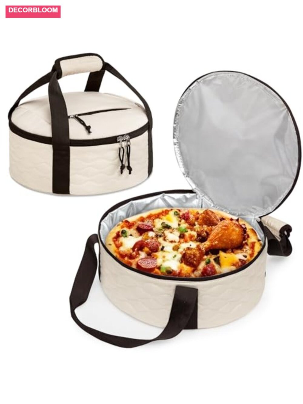 Round Insulated Casserole Carrier Nylon Thermal Food Transport Bag